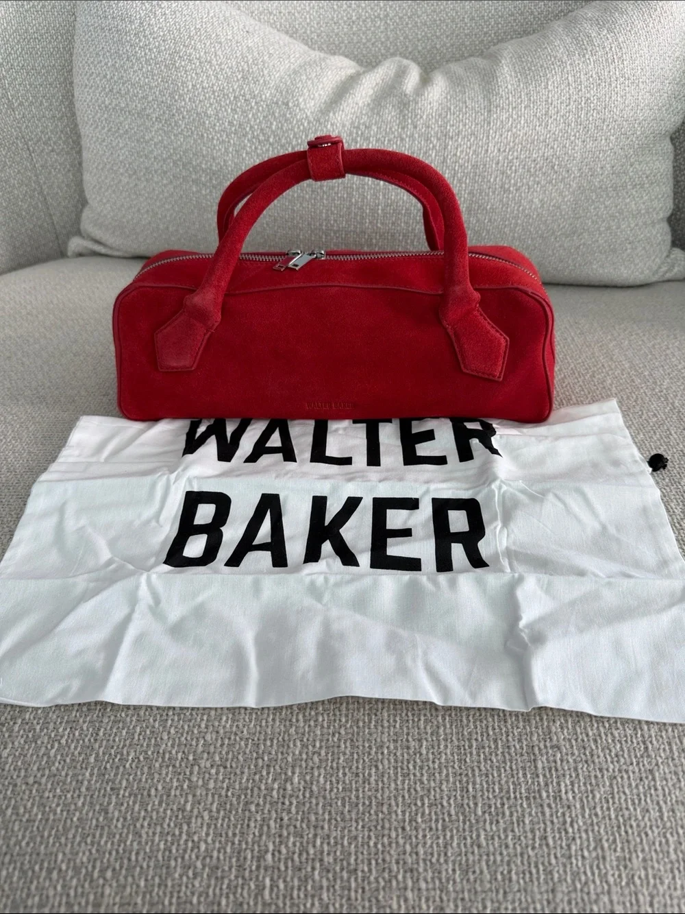BNNW Walter Baker Salsa Red Suede Satchel
